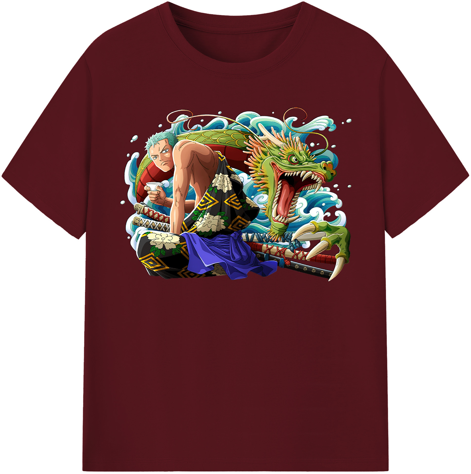 ワンピース ロロノア・ゾロ ONE PIECE Roronoa Zoro 綿100％半袖Tシャツ（フロントプリント）